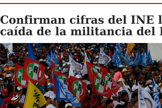 INE revela crecimiento de militancia en Morena y declive en PRI y PAN