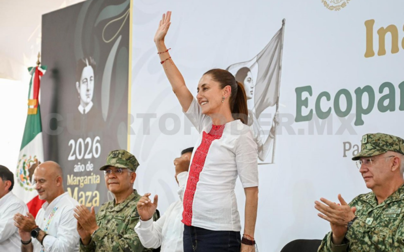 Presidenta Sheinbaum inaugura parque La Ceiba en Tabasco con presencia de funcionarios y colaboradores