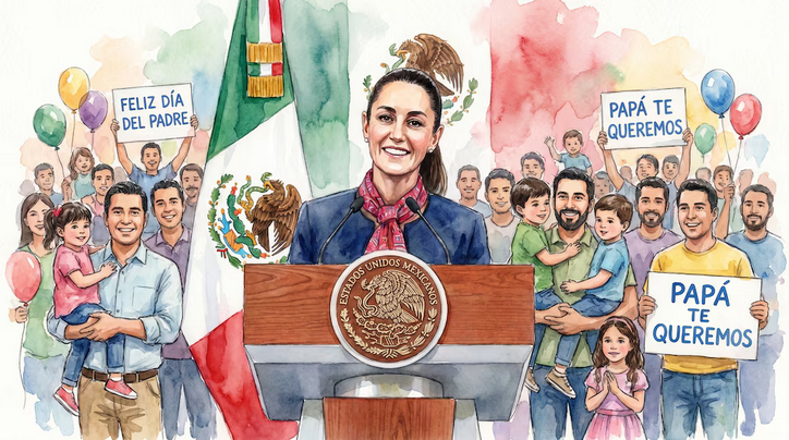 Claudia Sheinbaum reconoce a padres mexicanos en su día y destaca su papel en la transformación del país