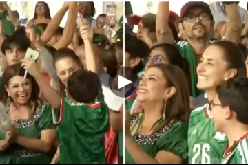 Sheinbaum festeja triunfo de la selección mexicana de fútbol sala femenil en el Zócalo capitalino