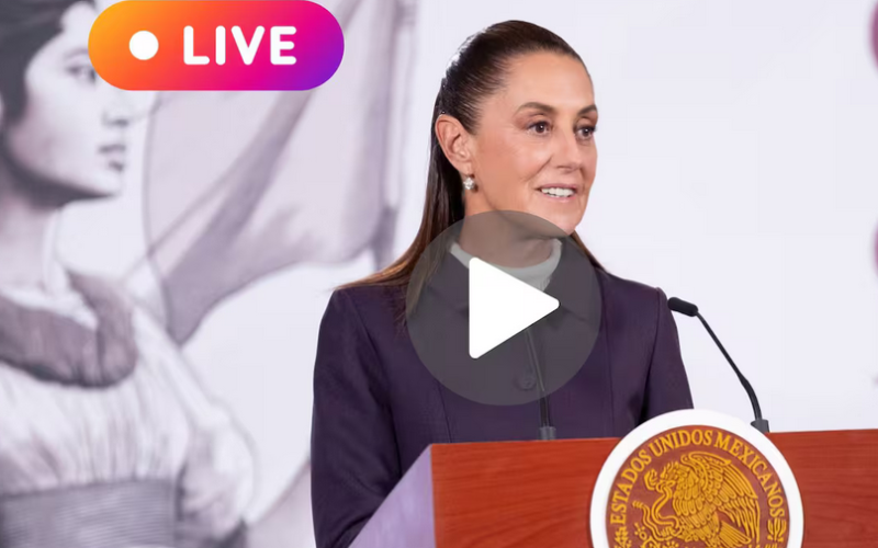 Sigue en vivo la conferencia matutina de Claudia Sheinbaum desde Palacio Nacional