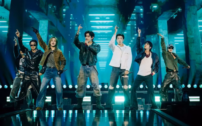 El grupo de K-pop BTS se presenta en el festival iHeartRadio de Las Vegas