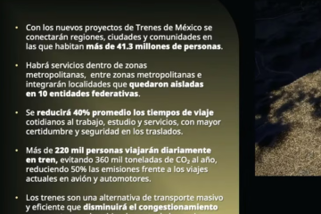 Impulsará gobierno de Sheinbaum conexión ferroviaria para 41.3 millones de personas, informó la SICT en la mañanera