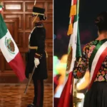 La presidenta Claudia Sheinbaum lució un vestido artesanal de Juchitán durante el Grito de Independencia 2026