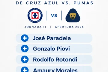 Cruz Azul enfrenta múltiples bajas para su visita contra Pumas en la Jornada 11