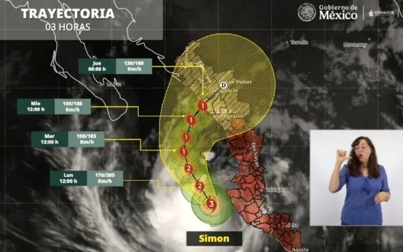 Gobierno de México activa protocolos de emergencia ante el posible impacto del huracán Simón en Sinaloa